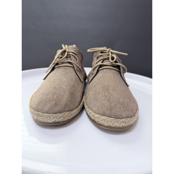 Patara Mens Nomad Canvas Lace Up Espadrille Shoes Cork Insoles EU 41 US 8 Beige